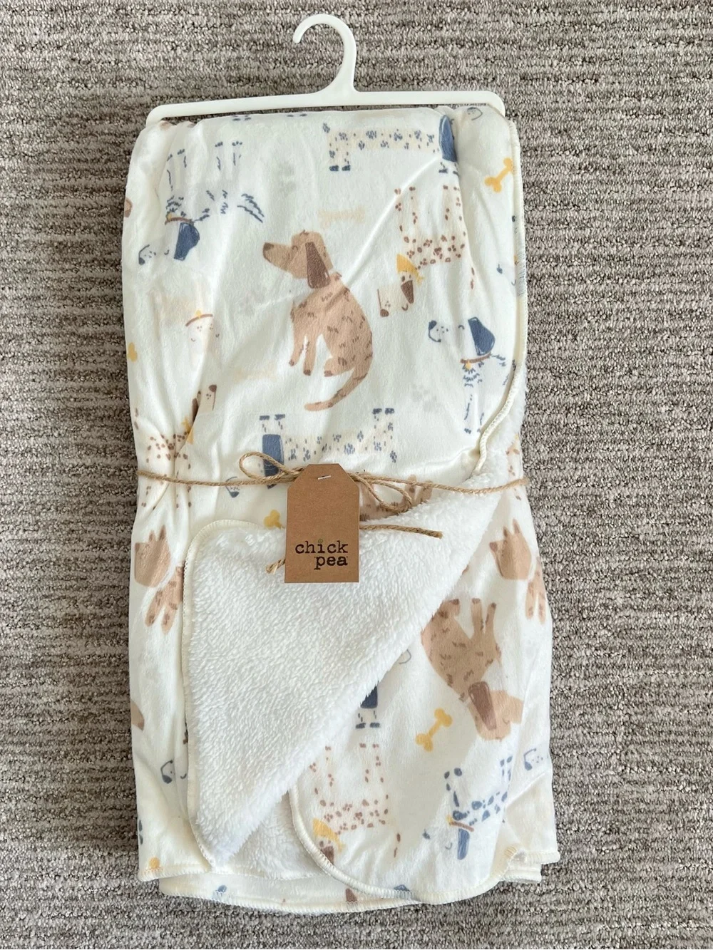NWT Chick Pea Dog Print Plush Baby Blanket